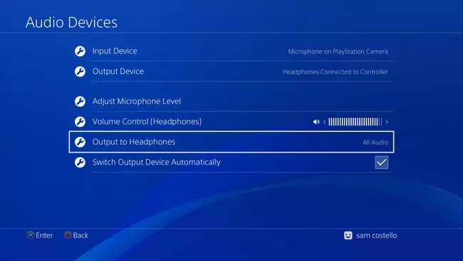 تنظیم صدا PS4 روی هدفون بلوتوث