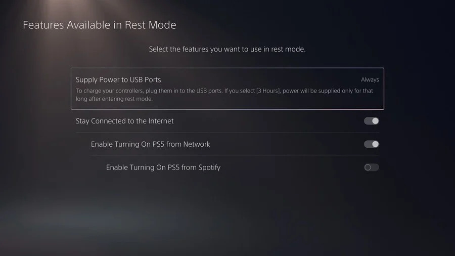 شارژ نشدن دسته PS5 در Rest Mode