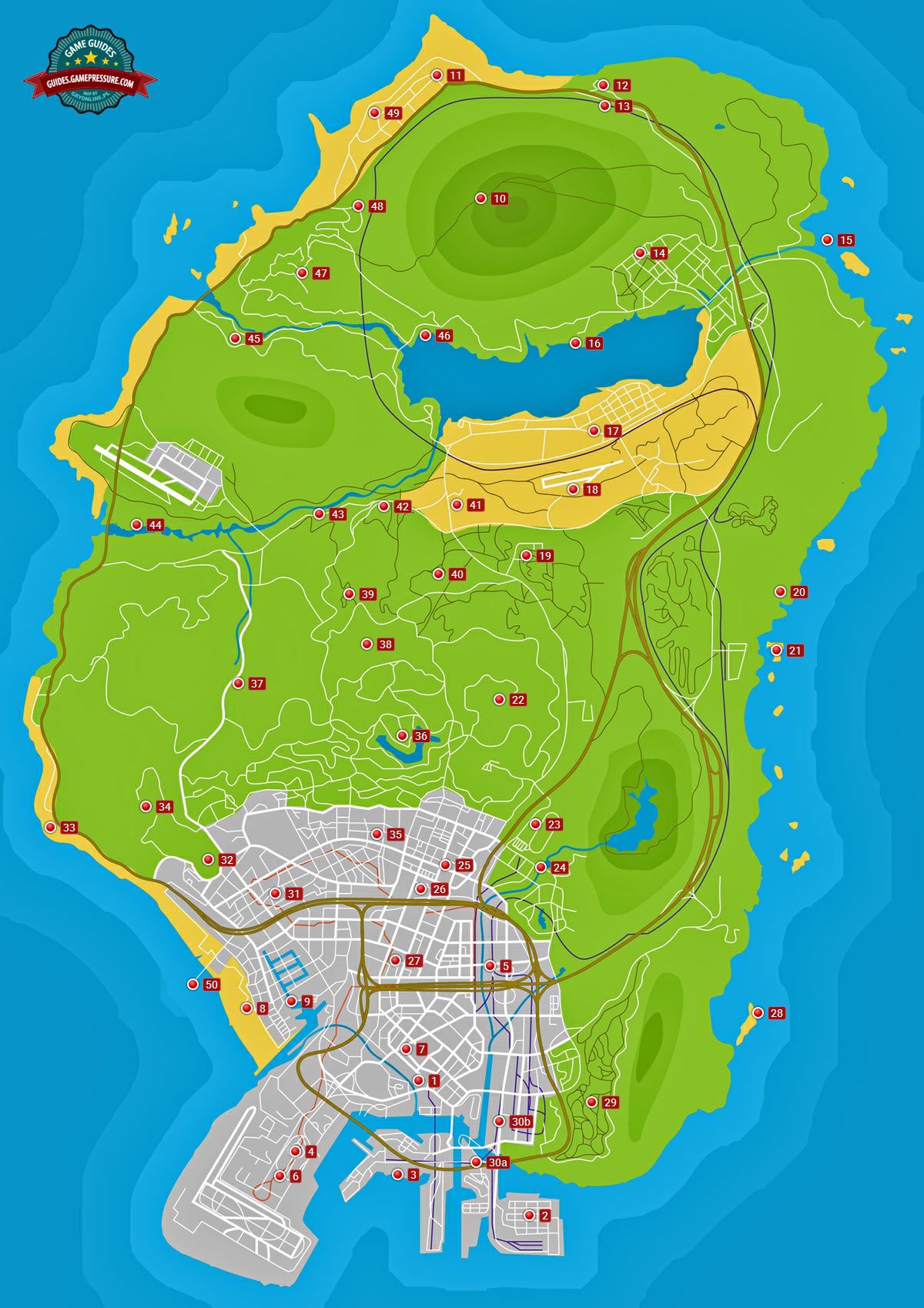 نقشه 50 نامه GTA V